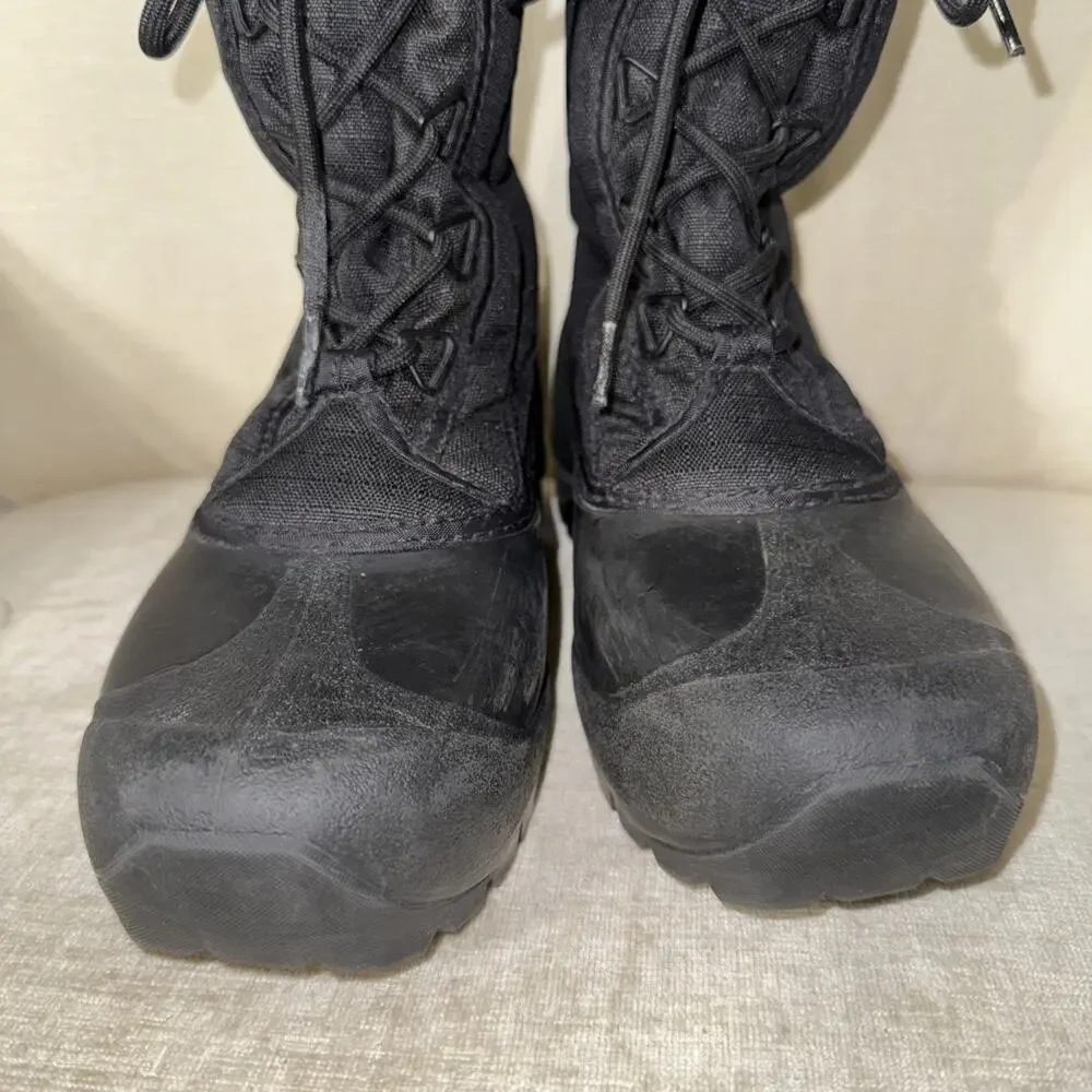 Sorel Womens Black Lace Up Mid-Calf Canvas Insulated Winter Boots Size 7.5 EUC